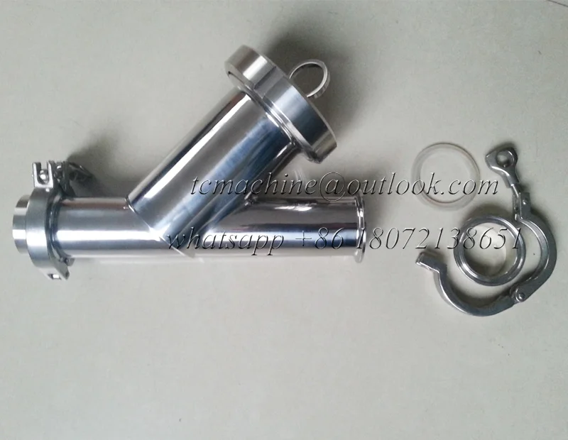 2' Y type in-line filter Y strainer SS316L filter housing  with Tri clamp connection ends