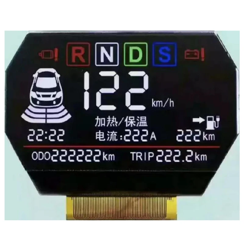 Segments VA White Backlight spi lcd digital signage stretched bar HT1621 Driver control TN HTN STN FSTN lcd display module