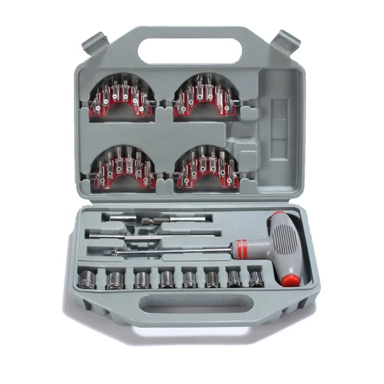 40 pcs T Handle Socket Wrench Torque Screwdriver Bits Hand Tool Set