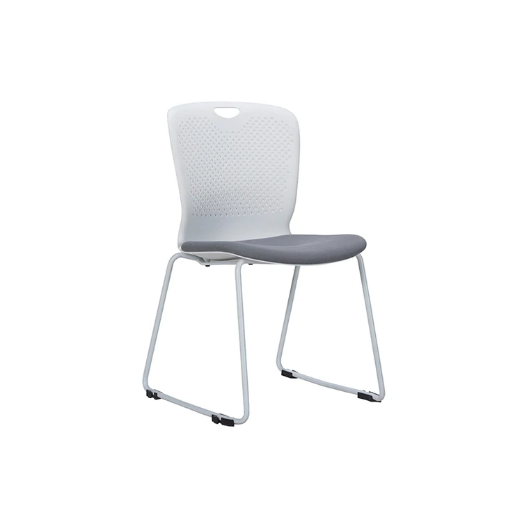 
Menbro Factory Price Stackable Small Office Training Chair With Plastic White Frame 