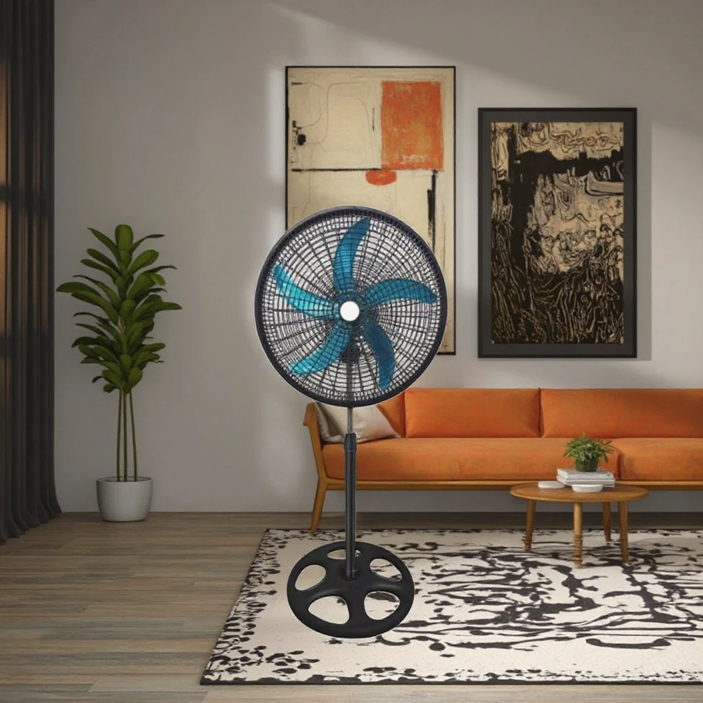 Современный 18-дюймовый стоячий охлаждающий вентилятор 5-листовой дизайн 220 В алюминиевый двигатель функция домашнего охлаждения гостиная спальня
