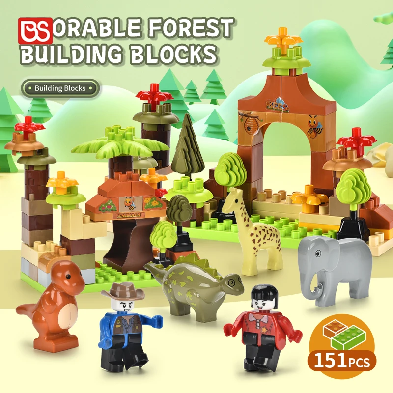 BS 151PCS Large Blocks Stackable Multi-Colored Interlocking Toys Safe Waterproof Building Bricks For Kids