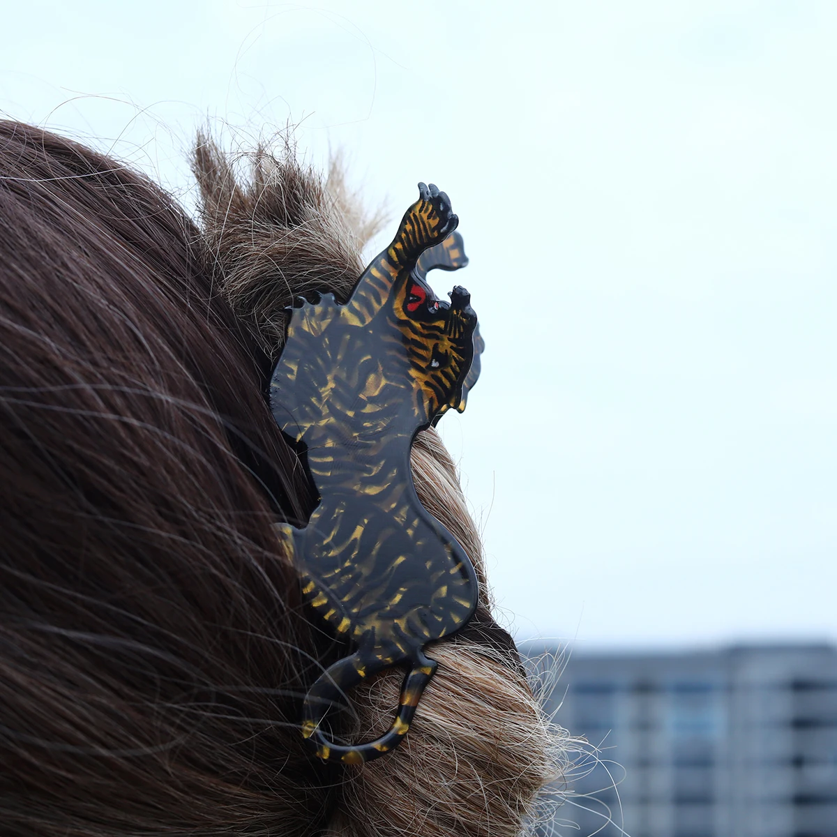 personalized custom acrylic lion animal hair claw clip strong hold hair claw clips for women