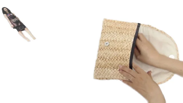 straw beach bag designer handbags famous brands PU shoulder pouch corn husk straw clutch handmade straw purse