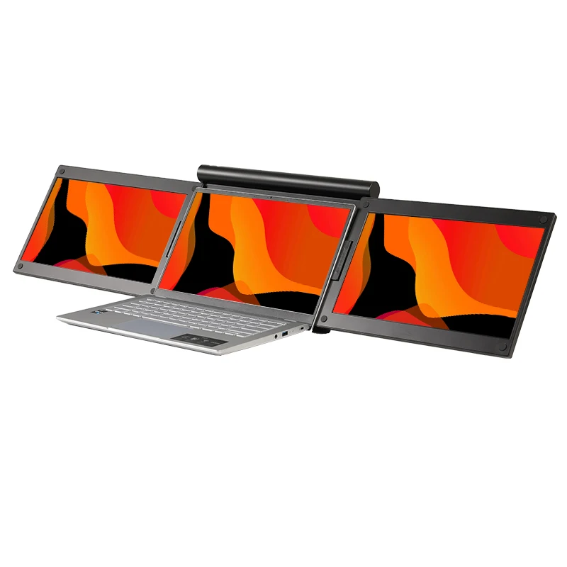 Factory supplier tri screen HD HDR10 IPS portable dual and triple laptop monitor 2022 new monitor LED 13.3 inch double