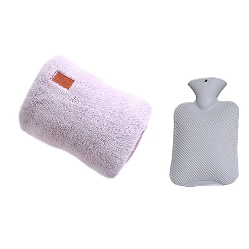 Plush Cloth Hand Warmer Student Hot Water Bottle With Premium Rubber For Pain Relief
