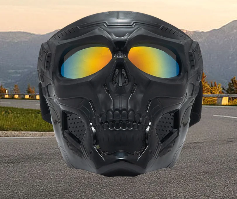 Motorcycle Face Mask Full Face Dirt Bike Goggles Motocross Racing Halloween Messenger Mask Motorcycle Goggles Mask