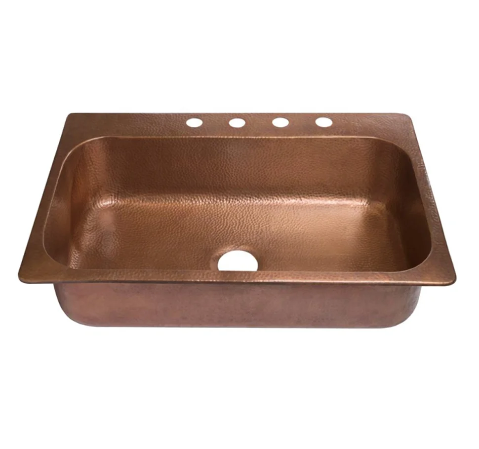 
 Медная металлическая кухонная раковина с медной отделкой, домашний декор для отелей и ресторанов, дизайнерская медная раковина  
