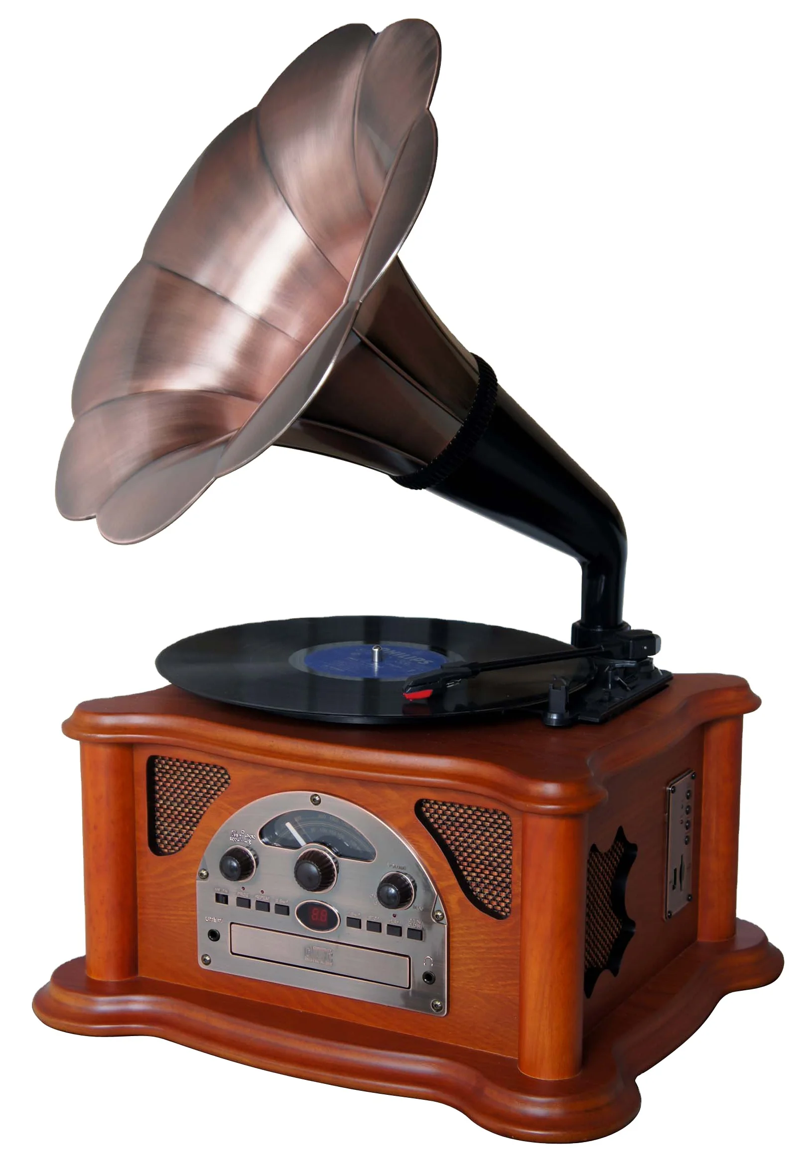 
Radio Wooden Classic Vintage Retro Speaker Blue Customized Turntable Logo Power Battery Style Radio 