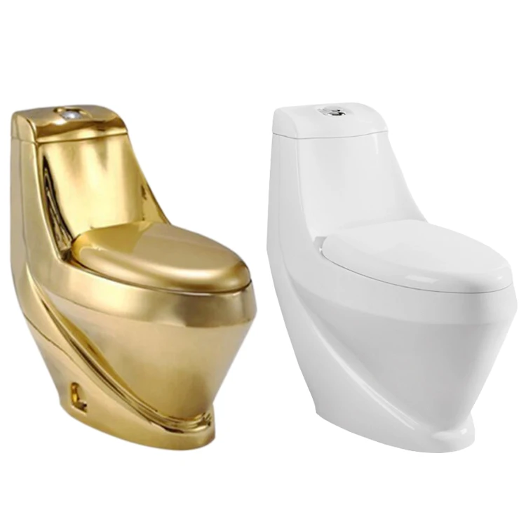 
Toilet Seat KD-09GPA Washdown Flushing Closet Gold Plated Toilet Floor Mounted WC 
