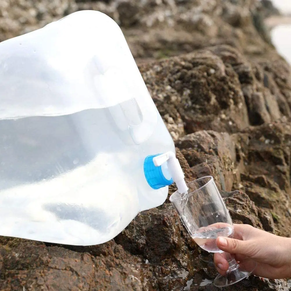 10L 15L 20L Premium Portable Collapsible Water Container with Spigot, BPA Free Water Storage Jug Foldable Water Tank for camping