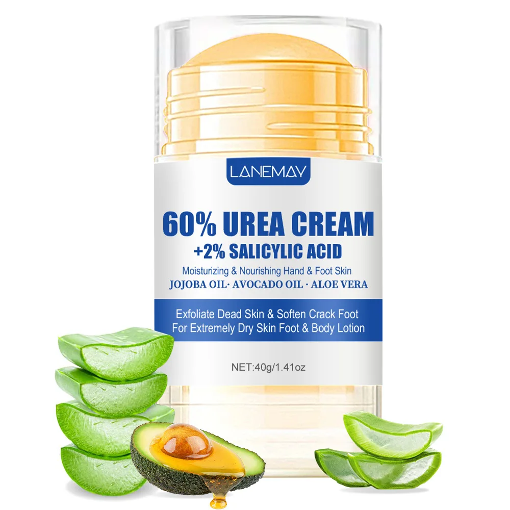 OEM 60% Urea Foot Cream Aloe Vera Ultra-hydrating Softening Dry Cracked Feet Cream Gentle Exfoliation Daily Foot Care Solution