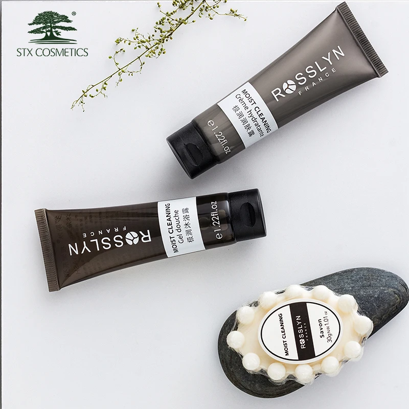 Customized oval tube with tea tree essential oil hotel amenitie bath set