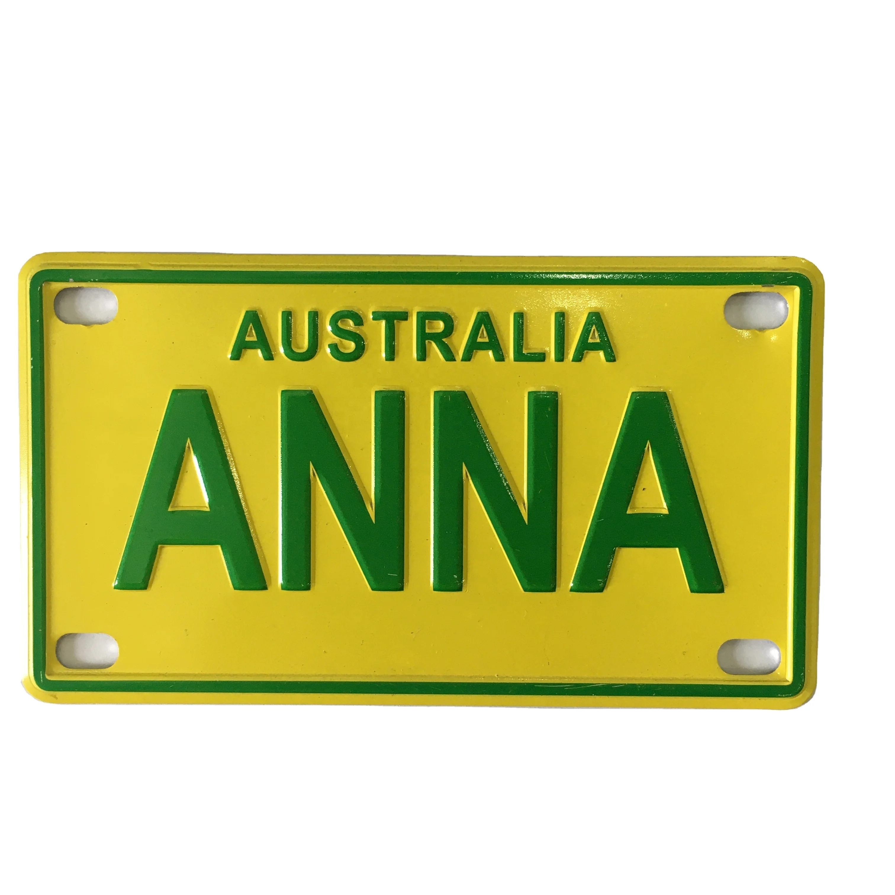 Australia Kinds Bicycle Aluminum Name Number License Plates Embossed Custom Logo Bike Plate