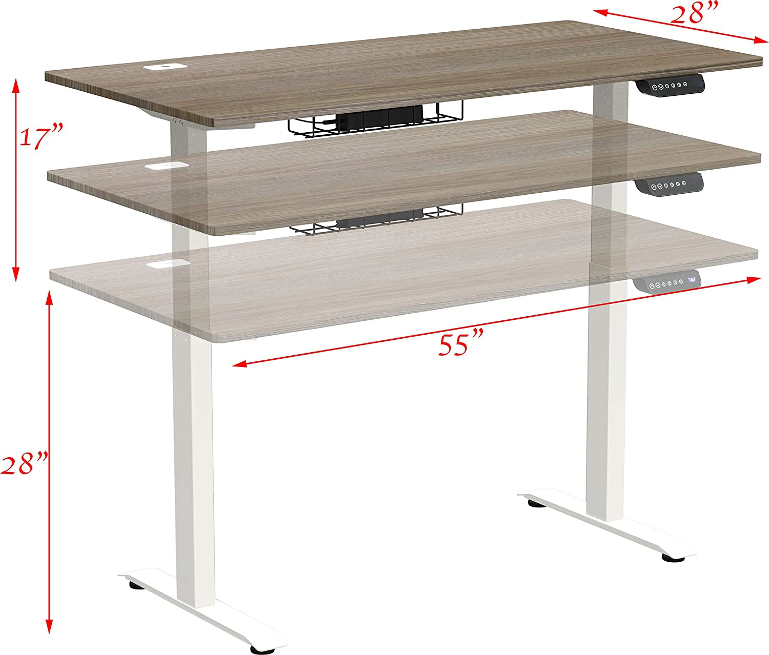 Modern design ergonomic electric standing table  dual motor sit standing desk height adjustable desk