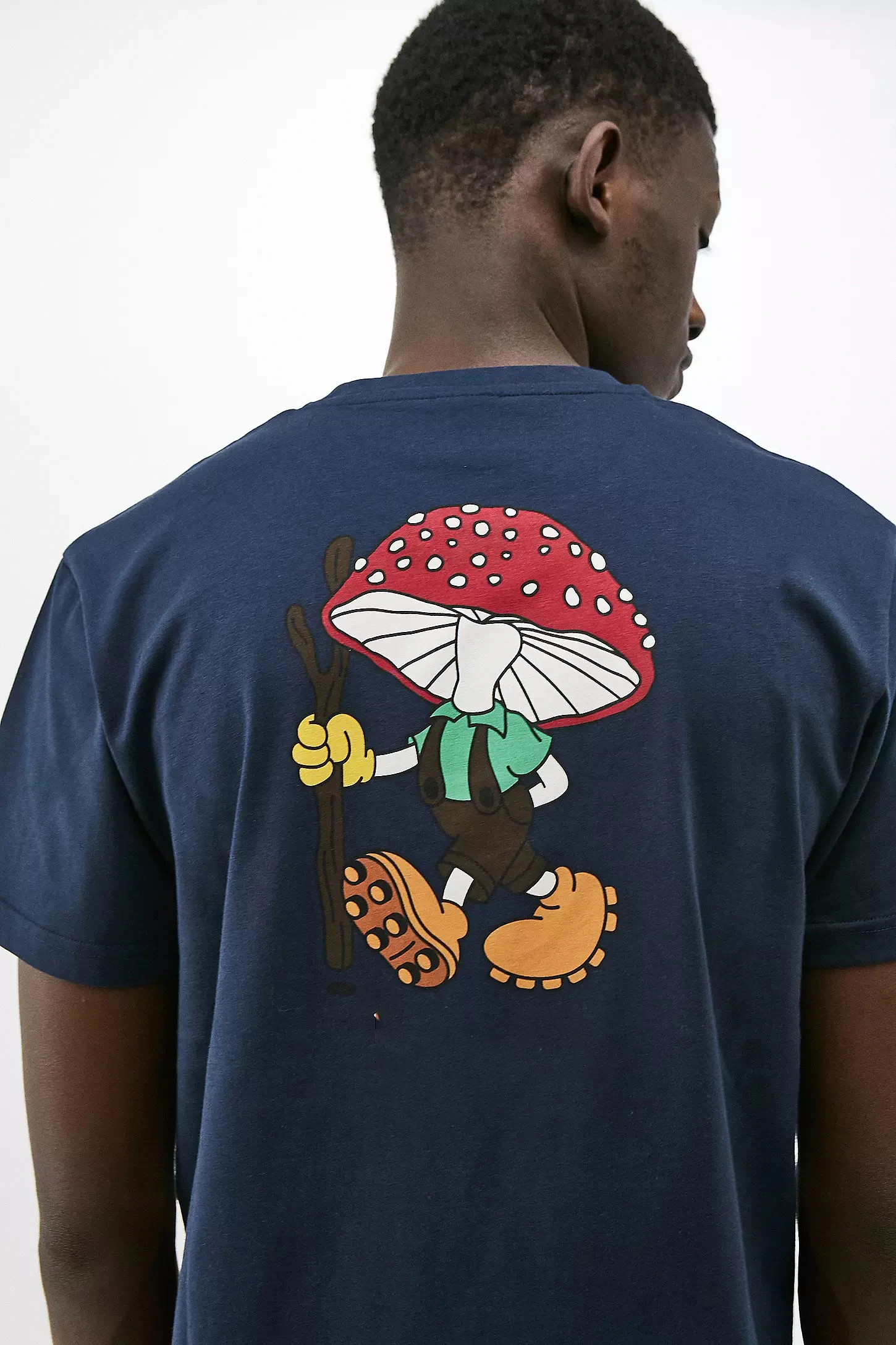MGOO Customized Funny Cute Mushroom Cartoon Print Front And Back T-Shirt For Men