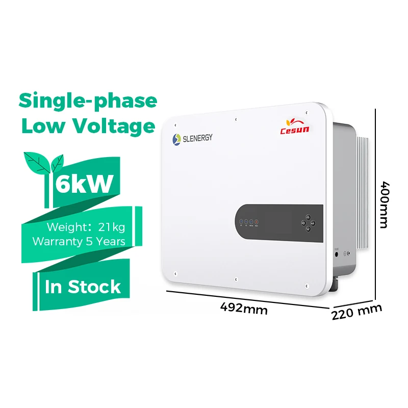 Cesun solar hybrid inverter 6kw SL6KLV-W wifi 2mppt 48V 1phase 230V home hybrid solar inverter for in stock