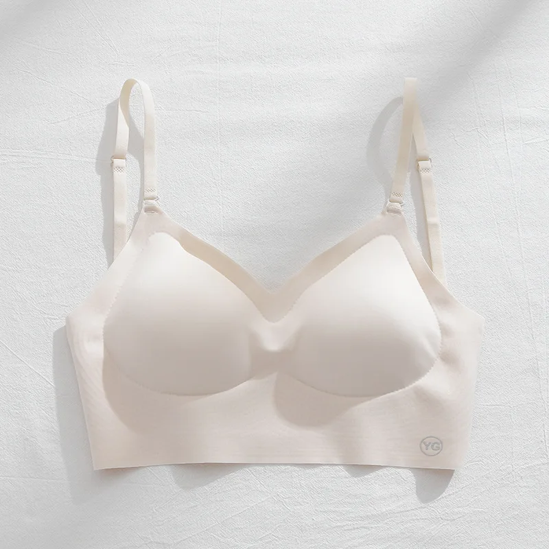 Ladies Wire Free Seamless Jelly Bra Untuk Wanita Removable Pad Cross Back U Shaper Wireless Backless Bra for Women