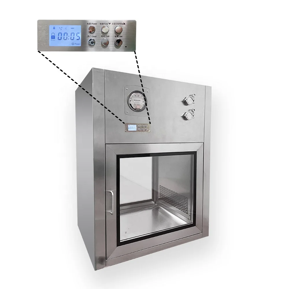 Индивидуальная нержавеющая сталь статическая воздушная душевая Проходная коробка интерлокировка трансмиссионного окна для чистых помещений новое состояние