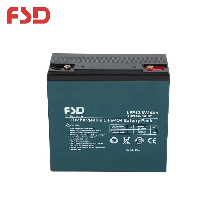 Superior Safety Home Solar Power Storge Telecom Tower Electric Cars Boats 12.8V 24Ah LFP Lithium Ion Battery