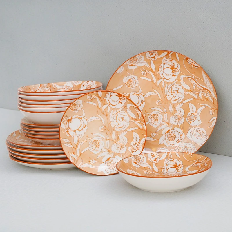 18pcs China Dinnerware Set OEM /ODM China Dinnerware Set Ceramic Porcelain China Dinnerware Set