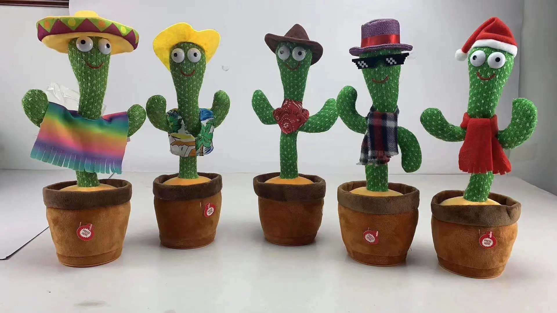 Hot Sale Cute Stuffed Flowerpot Twisting Dancing Cactus Doll Talking Singing Music Dancing Cactus Plush Toy
