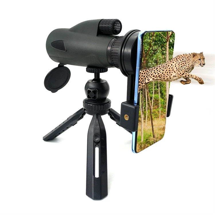 Secozoom 10-30x50 High Power Zoom Monocular Telescope with handstrap Smartphone and Tripod