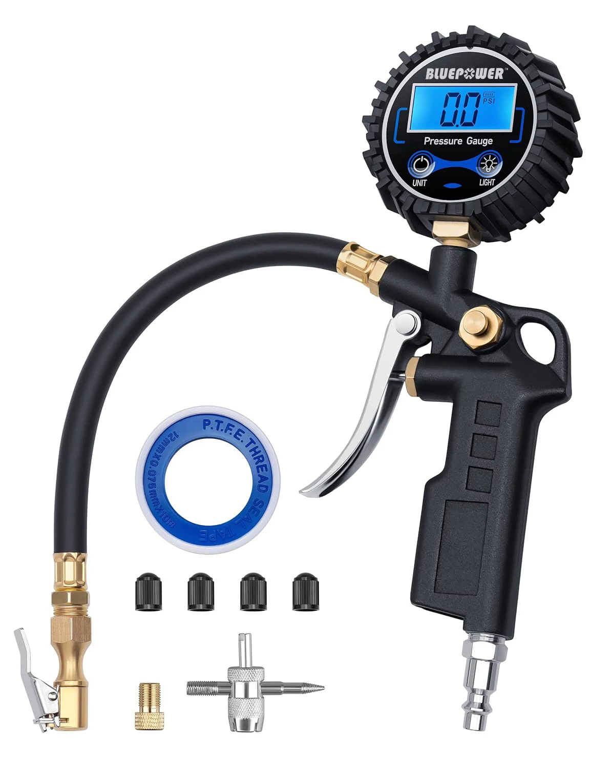 Портативный 220 PSI цифровой манометр с накачателем для шин для автомобиля внедорожник Грузовик RV воздушный патрон компрессор с быстроразъемным соединителем