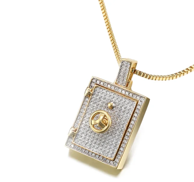 
Fashion jewelry pendants openable aaa cz rectangular necklaces pendant 