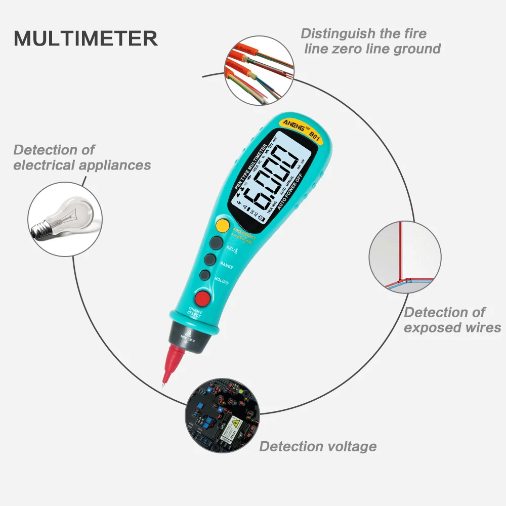 ANENG B01 Pen Type Digital Multimeter 6000 Counts Capacitor Tester Testers be True Transistor Tester Smd Digital Meter