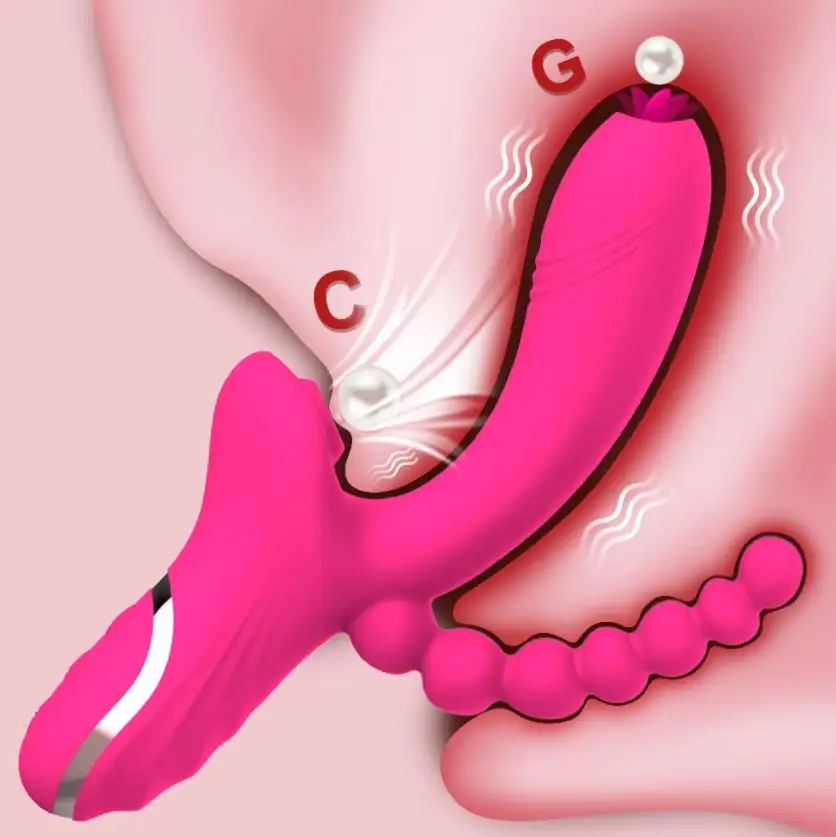 3 in 1 Clit Sucker Dildo Vibrators for Women Clitoris G Spot Tongue Licking Vacuum Stimulator Sex Toys Adult Goods for Female%