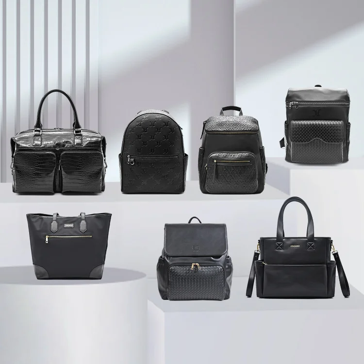 Custom mommy diaper stroller organizer storage backpack leather diaper bags for mom and baby