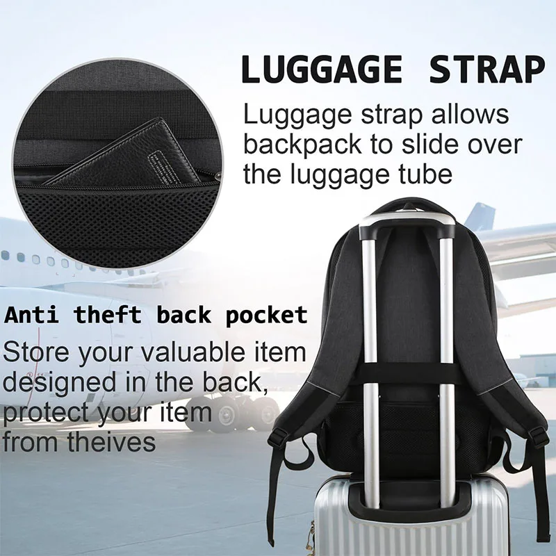 custom logo business Travel Anti Theft Slim Durable Laptops Backpack for work business