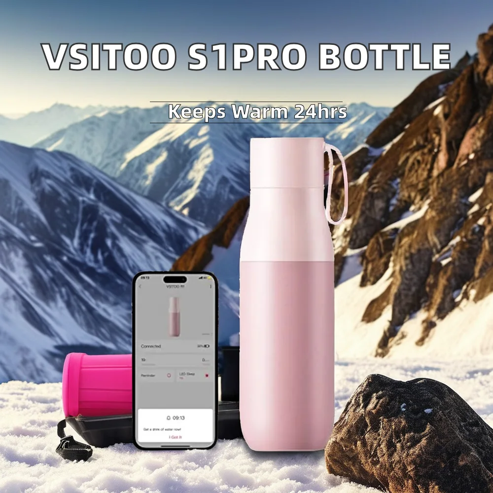 Hot Modern 3-Layer Insulated Stainless Steel Sports Water Flask 500ml Capacity App UV Self-Cleaning Electronic Sensor Features