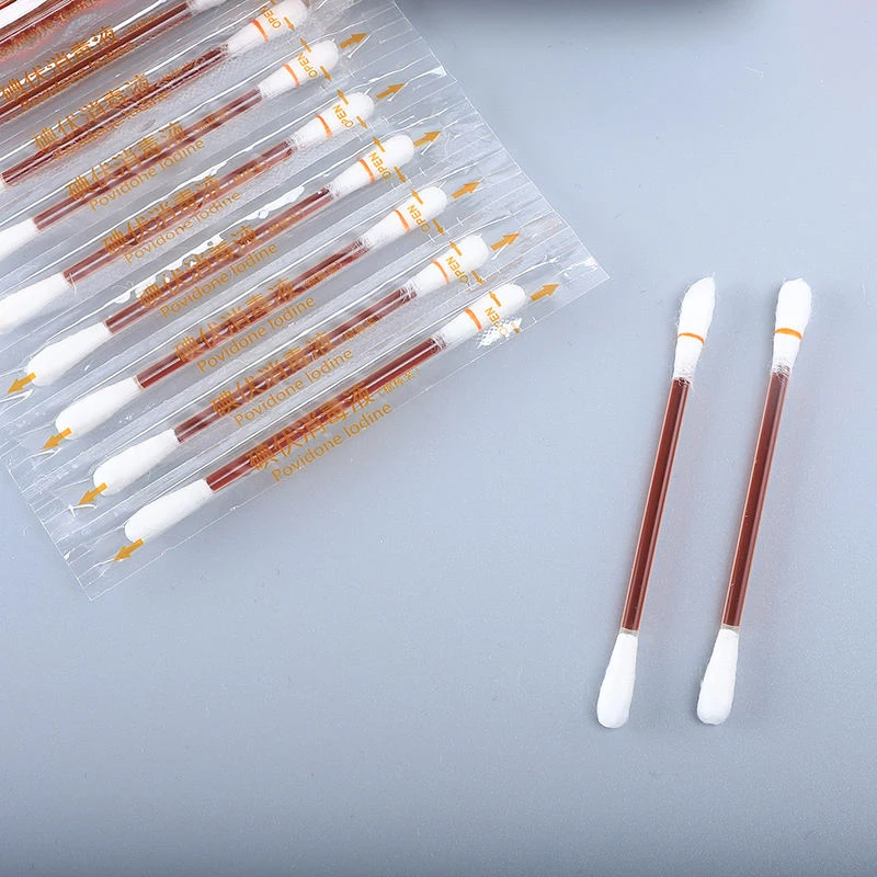 Hot sell Iodine volts cotton swab Plastic sterile cotton buds