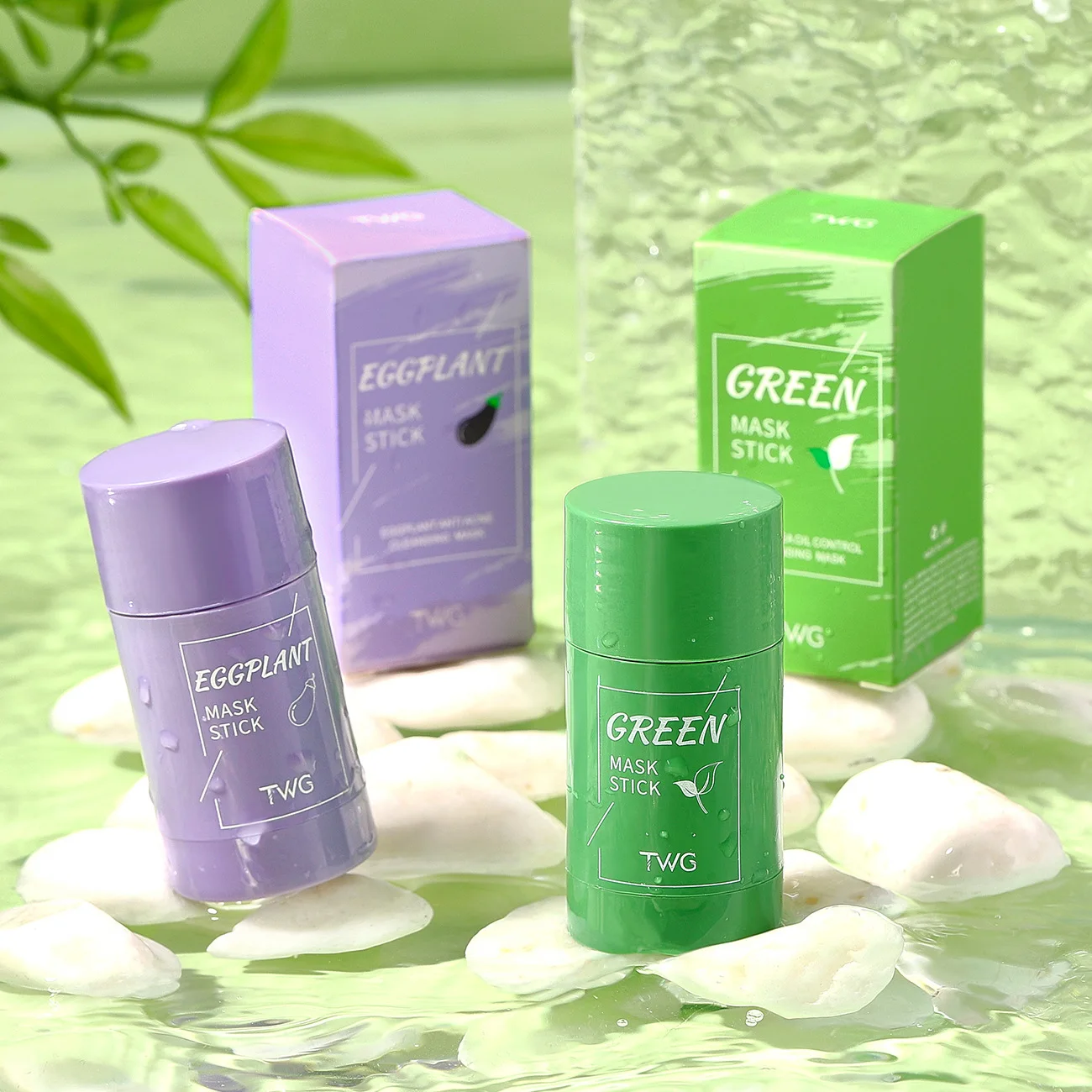 Private Label Organic Natural Purifying Clay Mask Green Tea Mud Masking For Face Wholesale Green Mask Stick