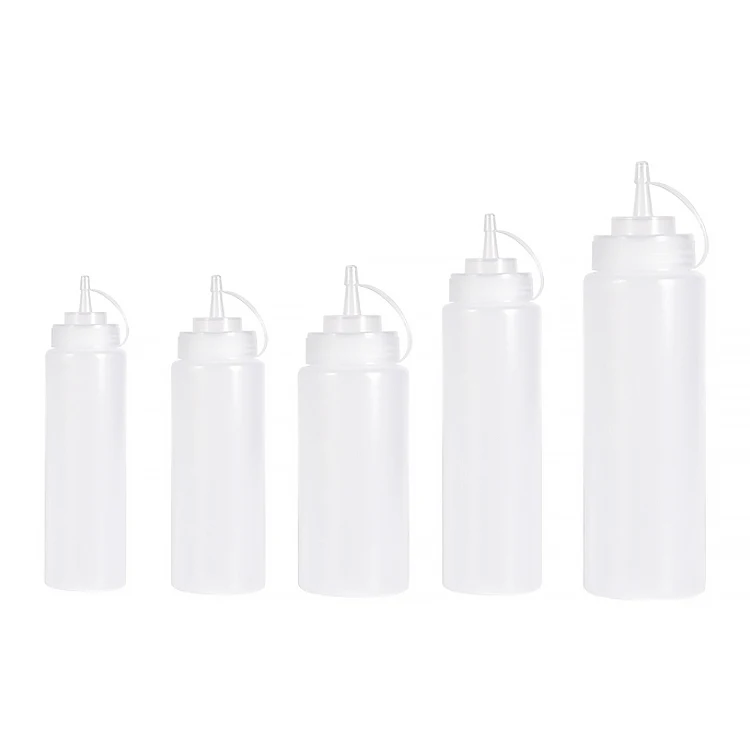 Пищевой класс многоцелевой брызговик сжимаемая бутылка для приправ прозрачная пластиковая бутылка для варенья LDPE сжимаемая бутылка для соуса