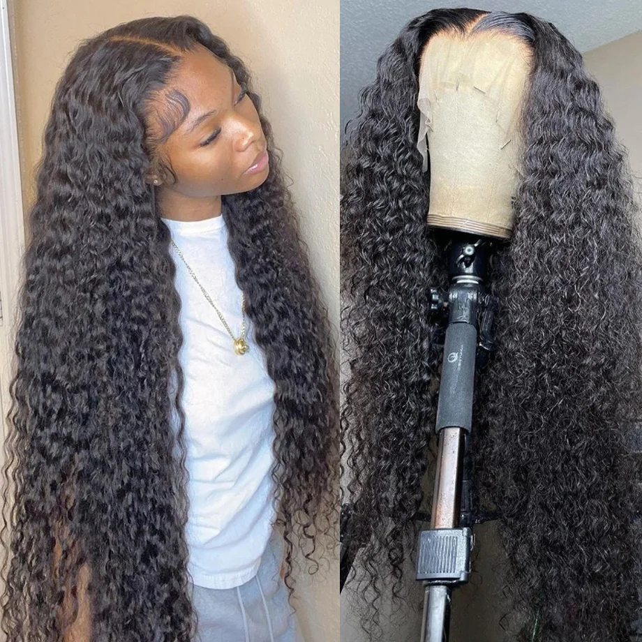 4*4 13*4 13*6 Lace Front Wig Kinky Straight Virgin Human Hair Pre Plucked Wigs 180% Density