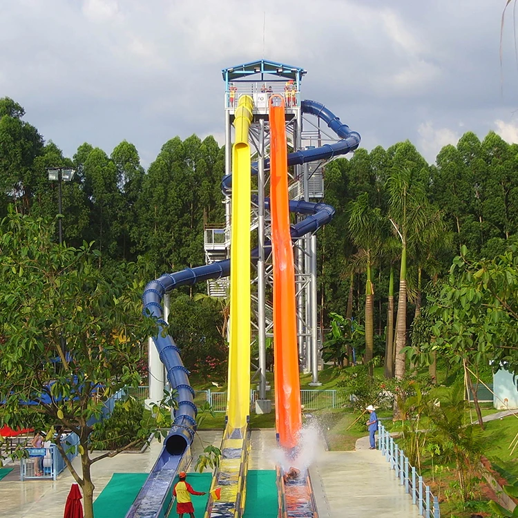 Great Fun Theme Park High Speed Water Slides Fiberglass Water Park Slides Factory In China For Sale