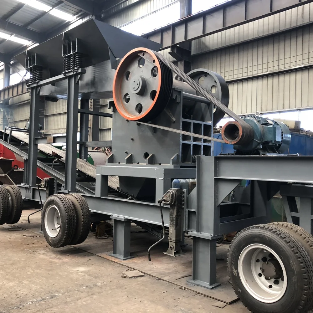 80tph Mobile Concrete crushing plant,Gravel Cobblestone Jaw Crusher with Belt Conveyor Station