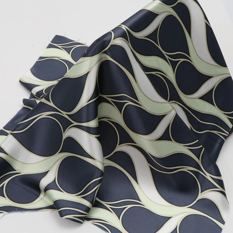 U See Custom Shiny Vintage Flower 100% Polyester Satin Printed Fabric Textile Raw Material Satin Dress Blouse Material