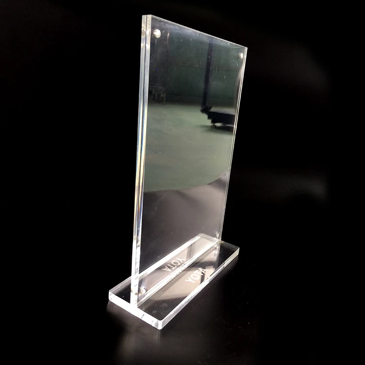 T-shape Counter Top Acrylic Menu Poster Card Brochures Advertising Leaflet Clip Holder