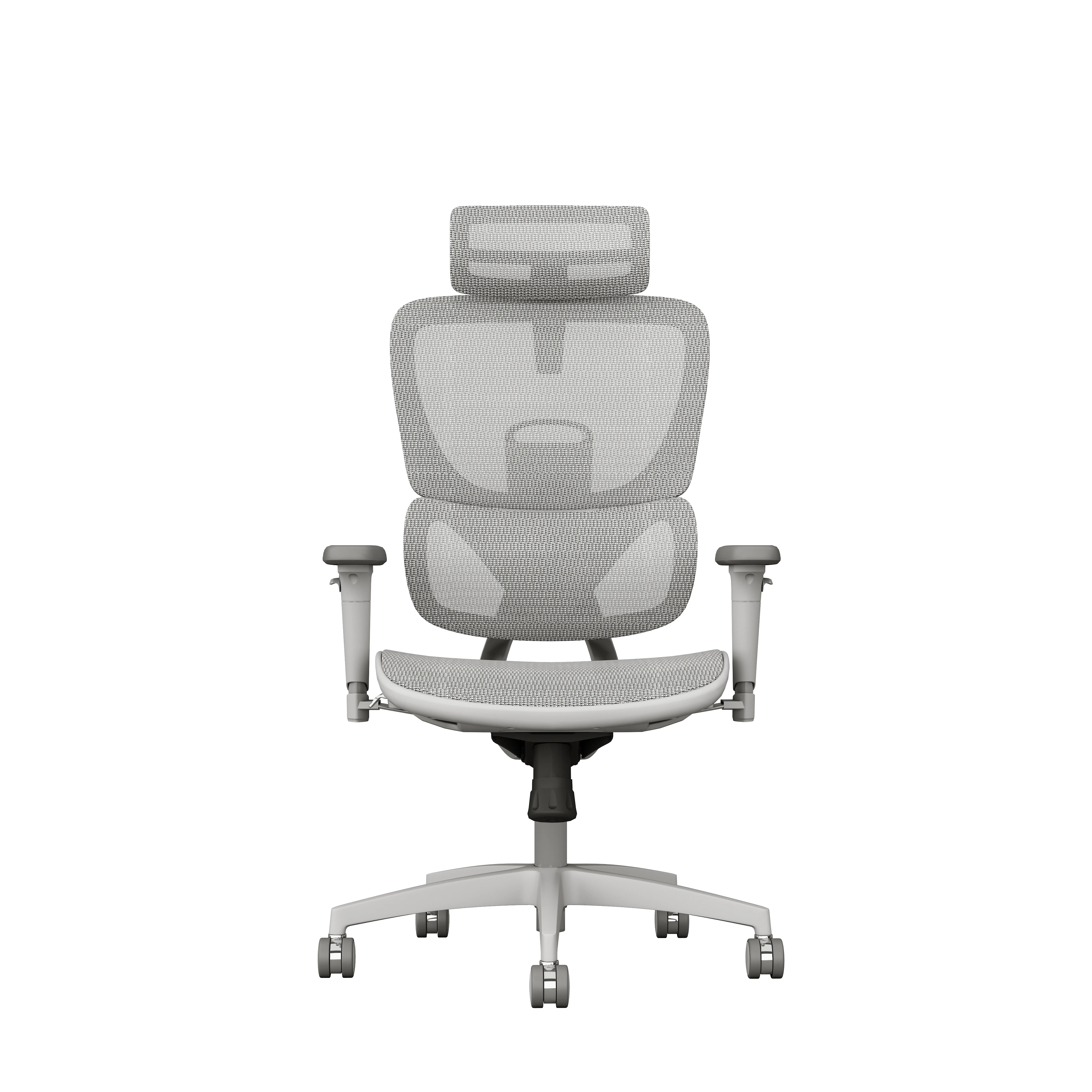Ergonomics Mesh Swivel Chair New Design Grey Frame Aluminum Office Chair Home Living Room Home Office PU Metal Nylon PP Foam