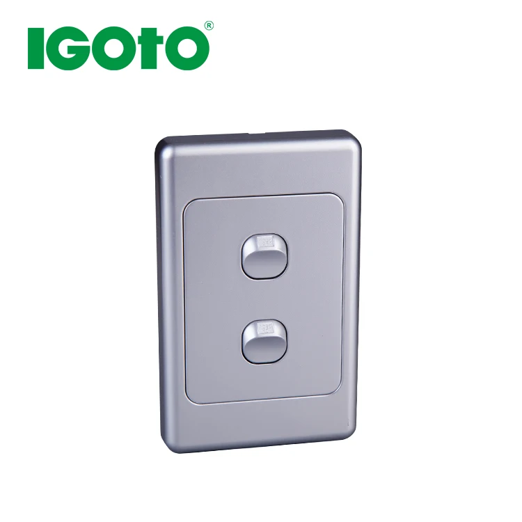 Australian Standard Brushed Stainless Steel Finish Wall Light Switch Plate Silver Cover GPO Outlet