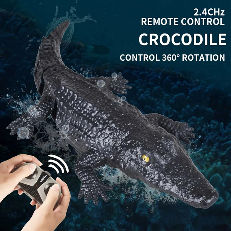 Remote Control Crocodile Head Simulation Model Animal Swimming Alligator RC Boat Toys Waterproof Outdoor