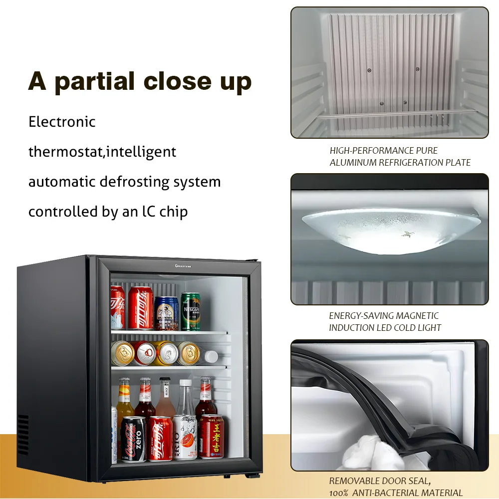 High Quality Hotel No Frost Mini Cooler Fridge In Living Room Glass Door