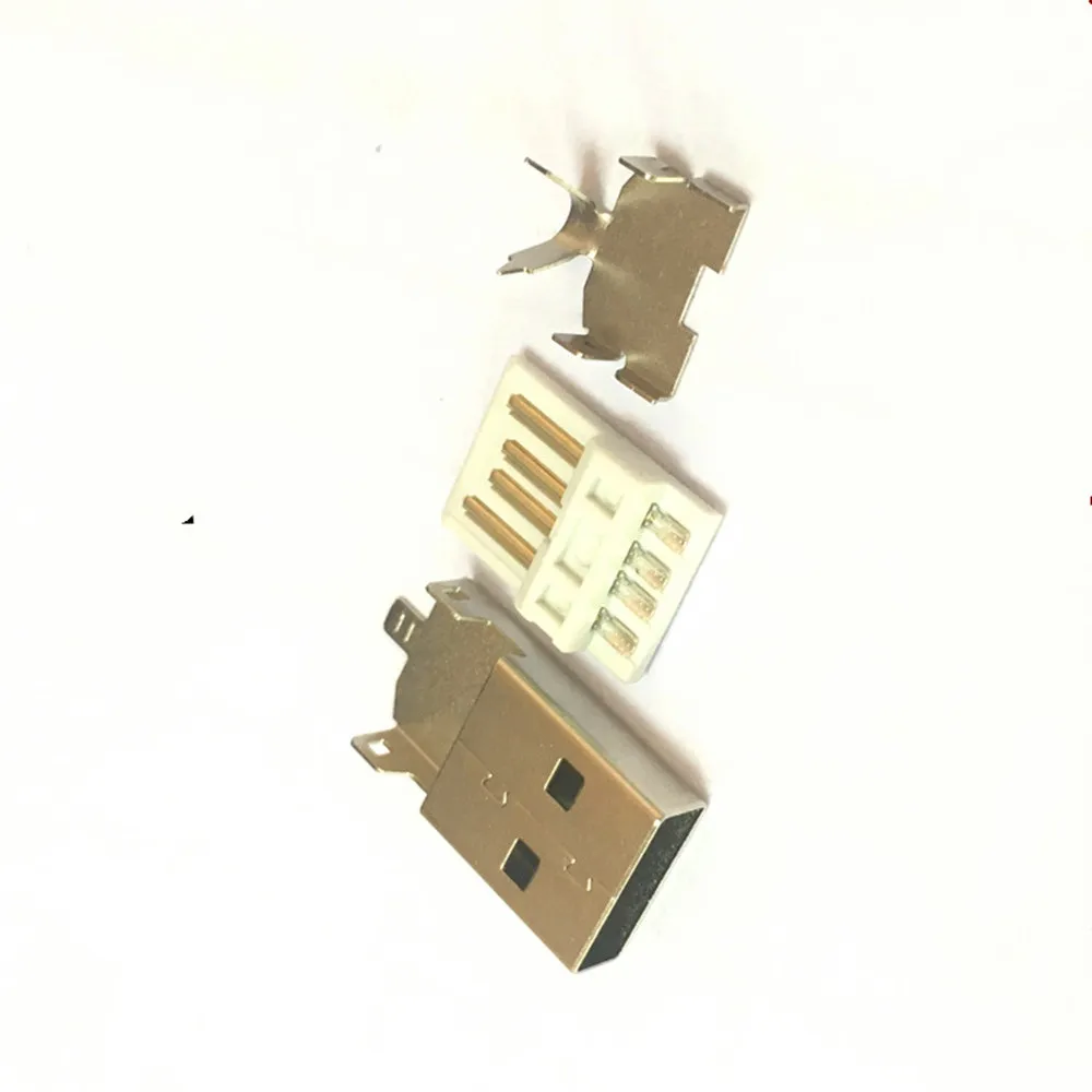 24k Gold plated Type A USB 2.0 Male Connector Plug Solder Type Usb Connector