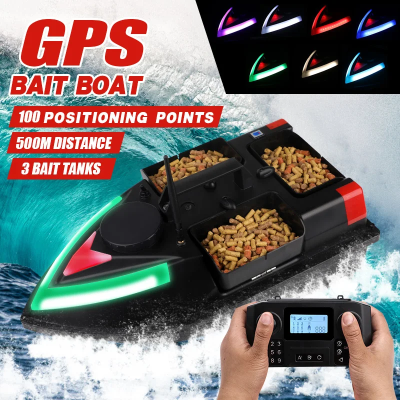 5200mAh Factory Electric Automatic Nesting 500m Distance Rc Boats  Fish Ship Remote Controlled Fishing Bait Boat