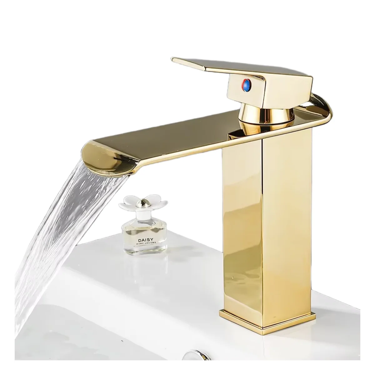 Luxury Waterfall Basin Faucet Sink Mixer Stainless Steel Blue Color Water Faucet Hotel/Household Noble Sink Mixer Taps