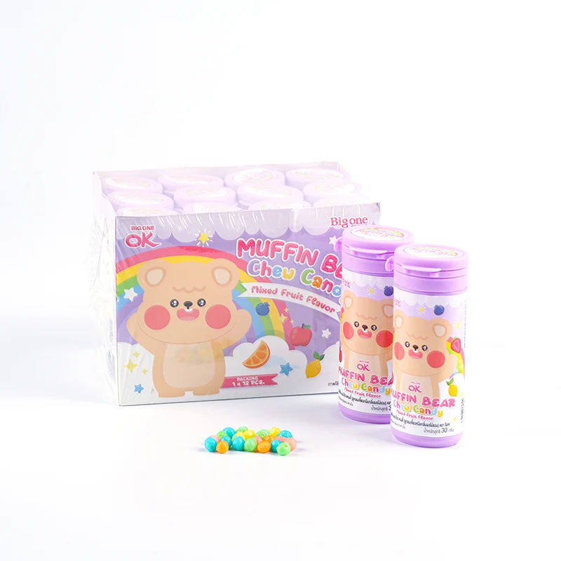 Wholesale candy factory mini chew candy fruit flavor OEM package bulk sweets surprise bonbon mini chewing caramelo